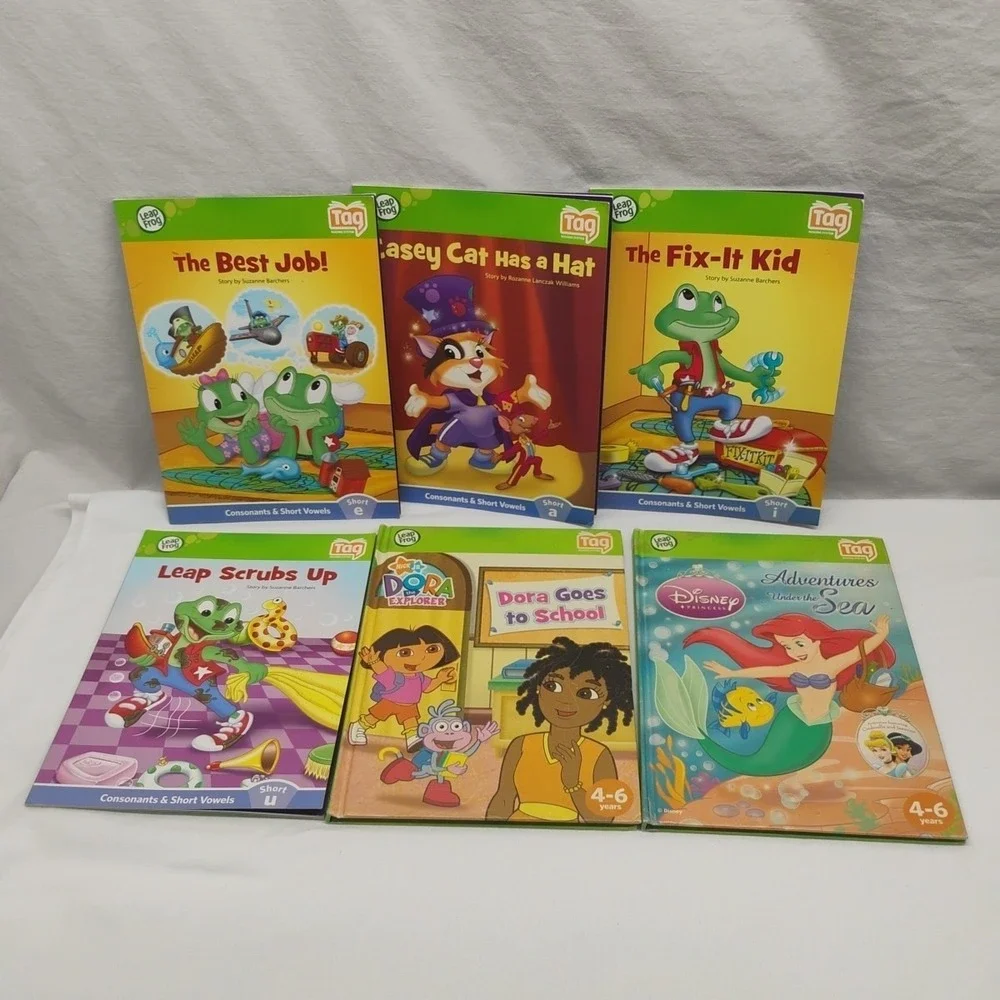 Leap Frog Tag Reader 6pc Book‎ Lot Interactive Books Early Reading Childrens